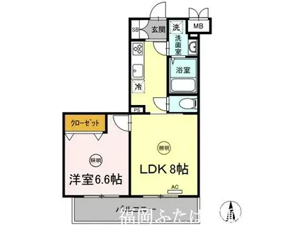 ラピスボヌール(1LDK/4階)の間取り写真