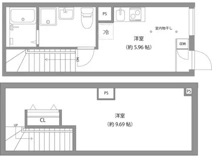 貸マンション 江東区佐賀2丁目(1DK/1階)の間取り写真