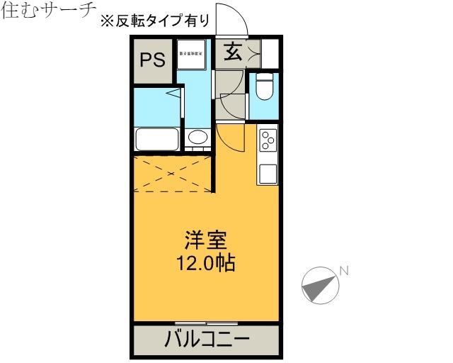 パストラルアベニュー(ワンルーム/1階)の間取り写真
