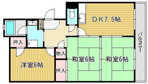 フェリカ葉山(3DK/4階)の間取り写真