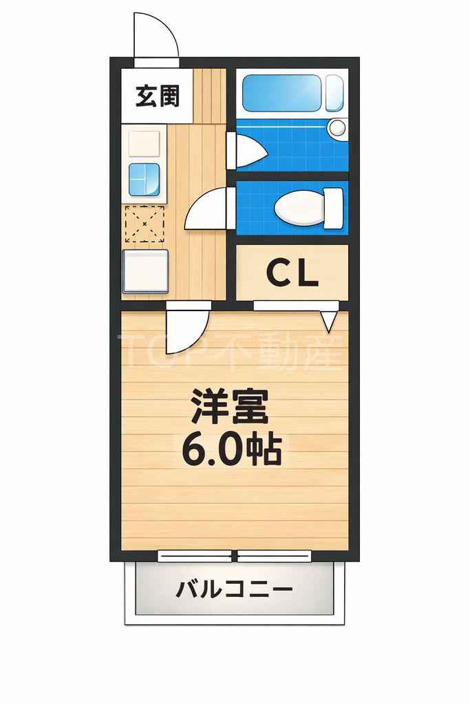 グレイスハイランズ(1K/1階)の間取り写真