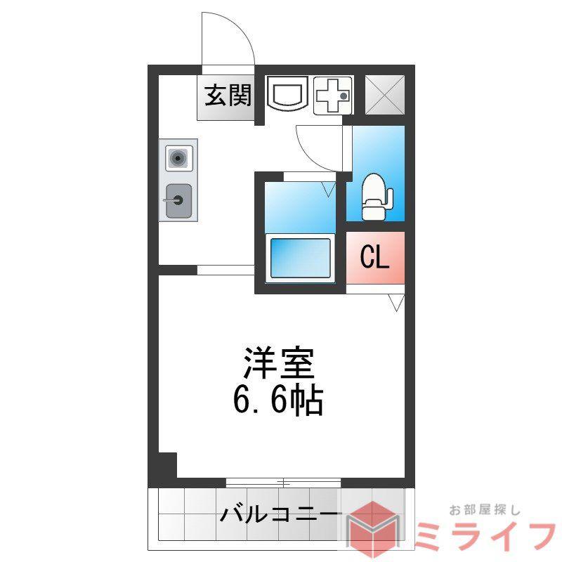 生野東マンション(1K/3階)の間取り写真