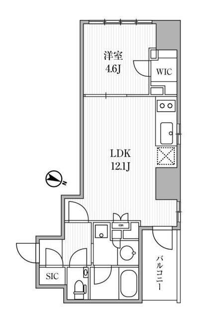 ディームス大手町ノース(1LDK/5階)の間取り写真