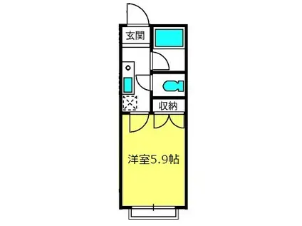 シャトレINK与野本町(1K/2階)の間取り写真