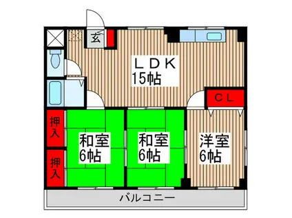 ヴィラウェルストーン(3LDK/4階)の間取り写真