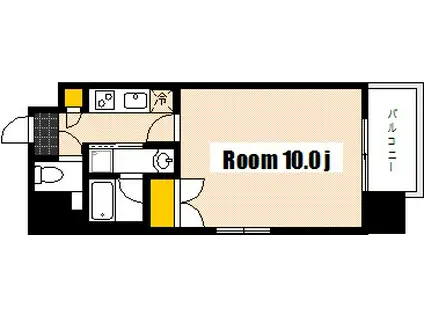 FK BLD(1K/8階)の間取り写真