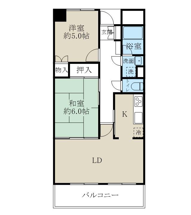 ダイアパレスパークコート新潟(2LDK/4階)の間取り写真