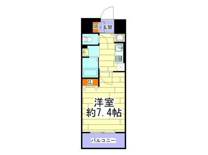 エステムコート難波IIアレグリア(1K/12階)の間取り写真