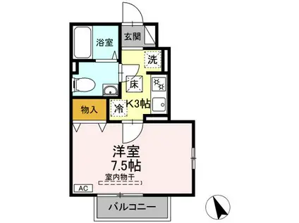 セジュール・レーベン(1K/1階)の間取り写真