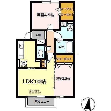 メゾングランモア(2LDK/2階)の間取り写真