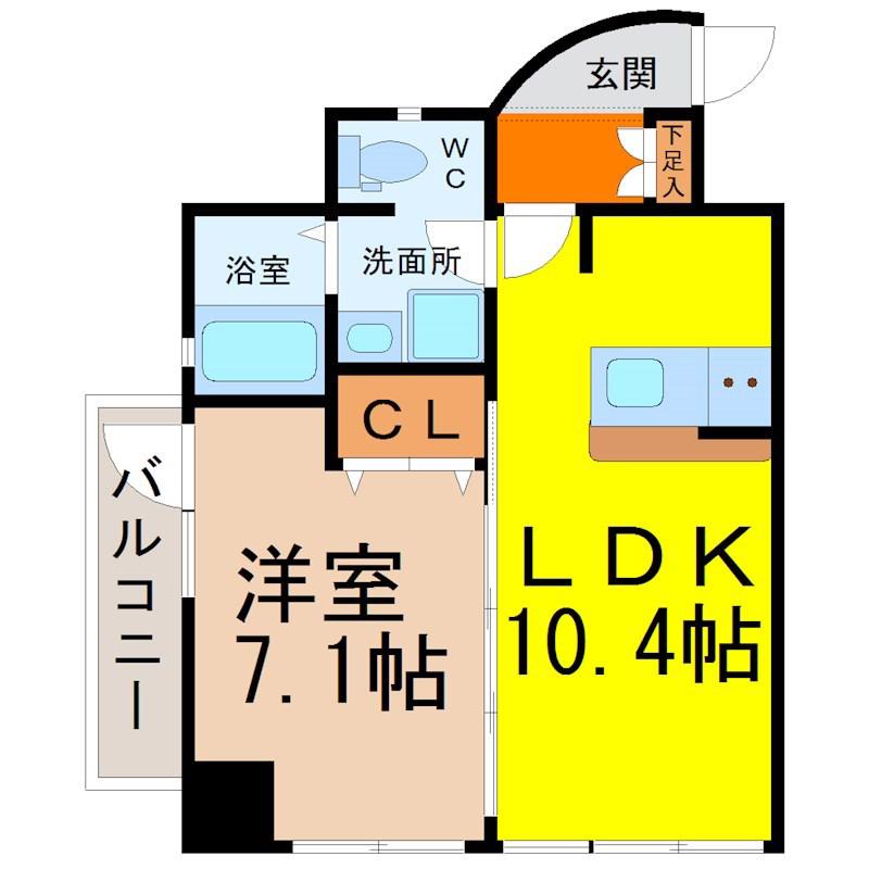 フローラル千種(1LDK/7階)の間取り写真