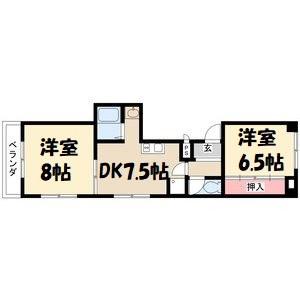 メゾンアコール(2DK/4階)の間取り写真