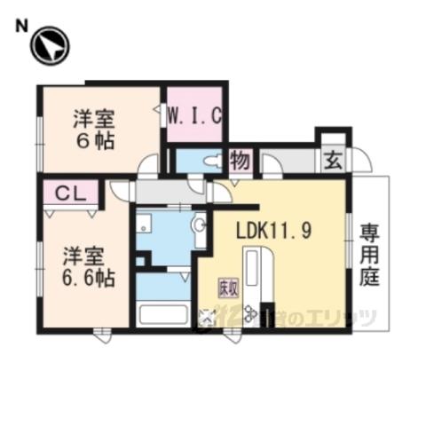アリエッタ(2LDK/1階)の間取り写真