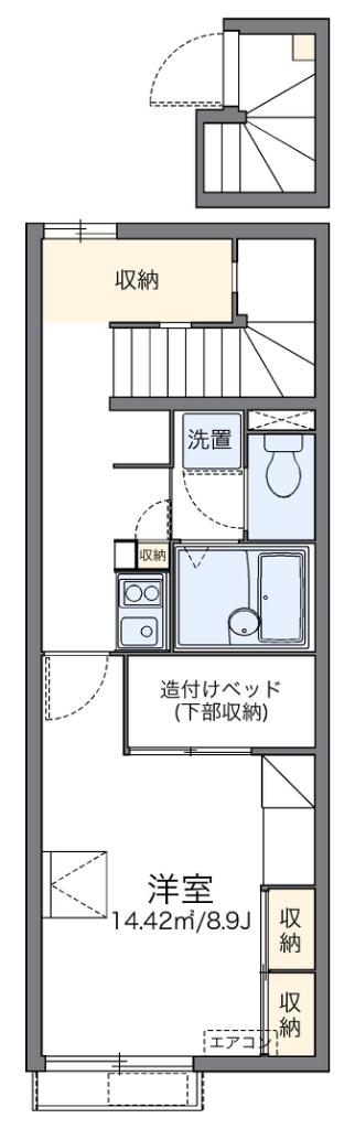 レオパレスやしおII(1K/2階)の間取り写真
