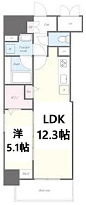 SOU大須(1LDK/6階)の間取り写真