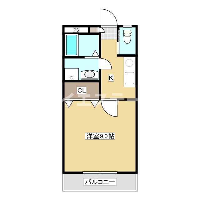 メゾンドソレイユ(1K/2階)の間取り写真