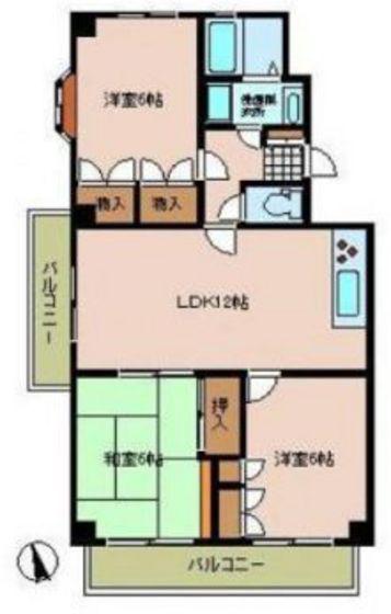 シーブリーズハウスI(3LDK/2階)の間取り写真