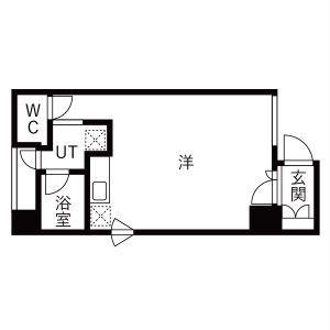 名駅2丁目物件(ワンルーム/4階)の間取り写真