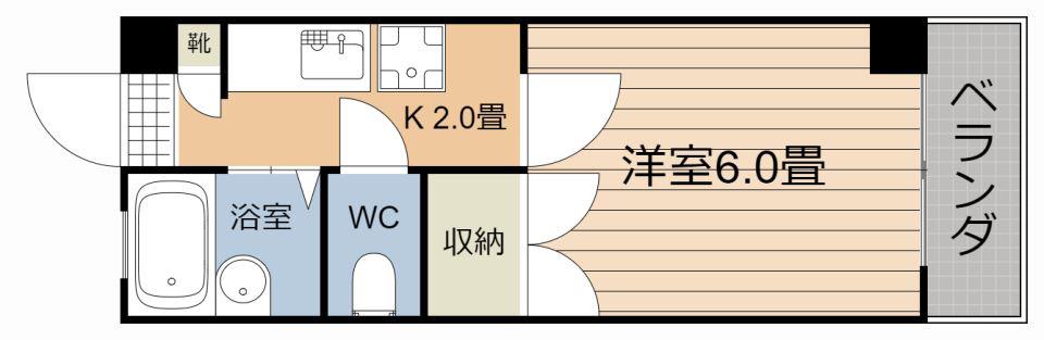エントピア鴨池第11(1K/3階)の間取り写真