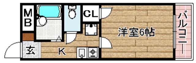 コンフォール高槻(1K/4階)の間取り写真
