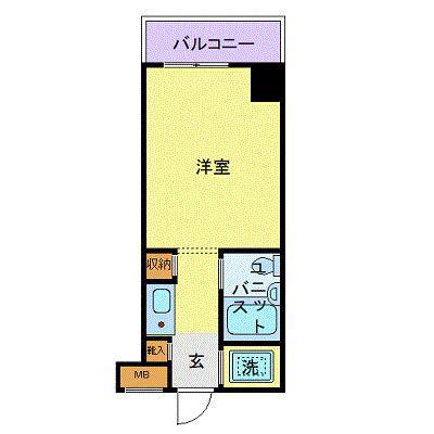 スカイコート横浜駅西口(ワンルーム/3階)の間取り写真
