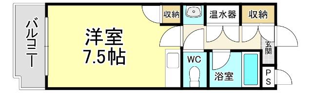 AC戸畑(1K/1階)の間取り写真