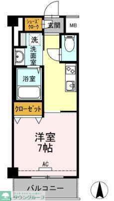イーストングレイス(1K/3階)の間取り写真