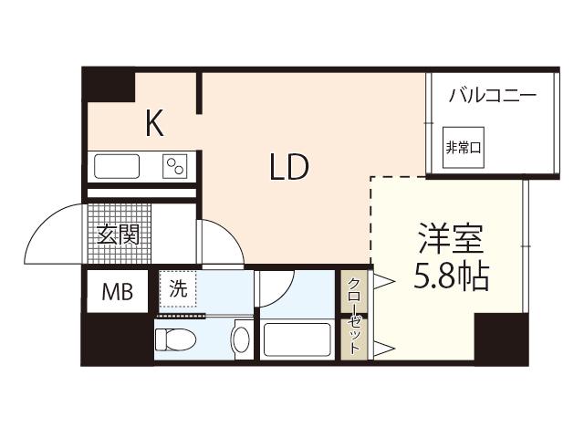 MK-HOUSE(1LDK/4階)の間取り写真