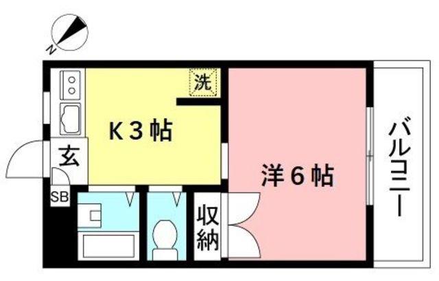 ミスティ(1K/1階)の間取り写真