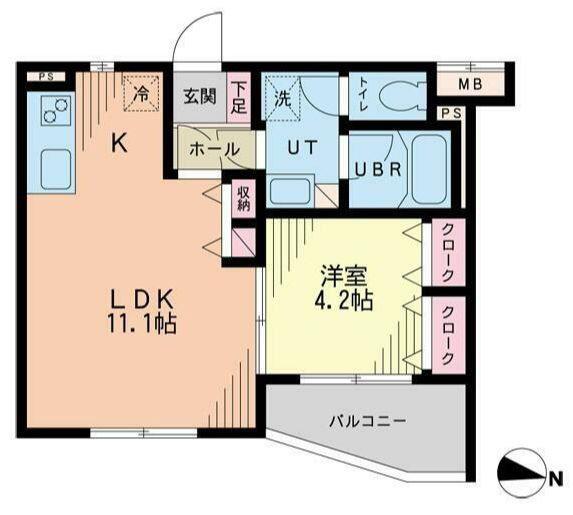 モンテベルナ(1LDK/2階)の間取り写真