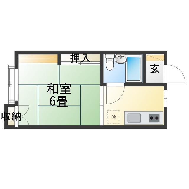 ハイコーポ本八幡(1K/1階)の間取り写真