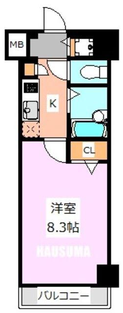 アヴァンツァーレ巣鴨(1K/3階)の間取り写真