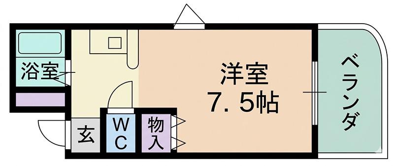 シャンテー中宮Ⅱ(ワンルーム/4階)の間取り写真