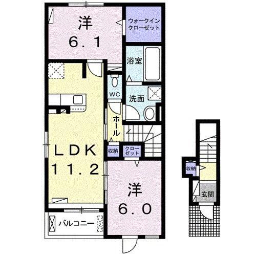 リバティ16(2LDK/2階)の間取り写真
