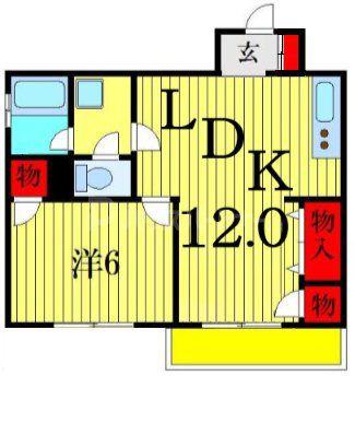コーポラスウエダ(1LDK/4階)の間取り写真
