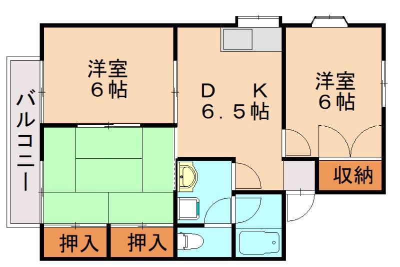 セントハウス(3DK/2階)の間取り写真