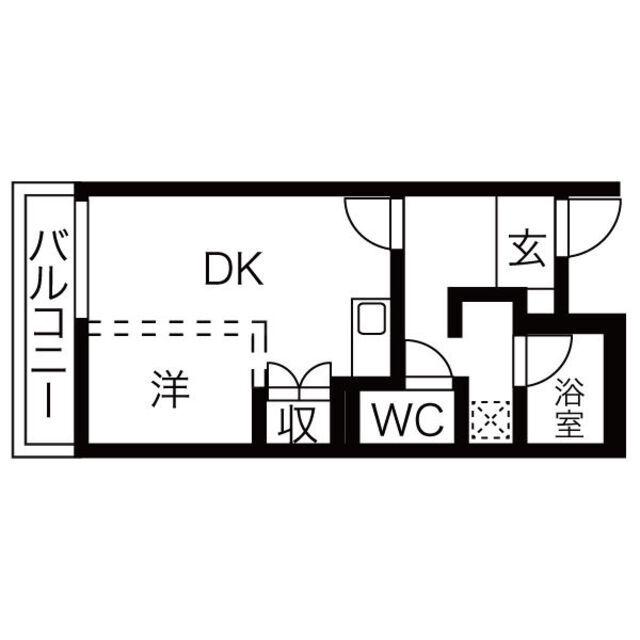AXIA八熊(1DK/3階)の間取り写真