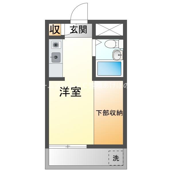 ハイツ多米I番館(ワンルーム/2階)の間取り写真