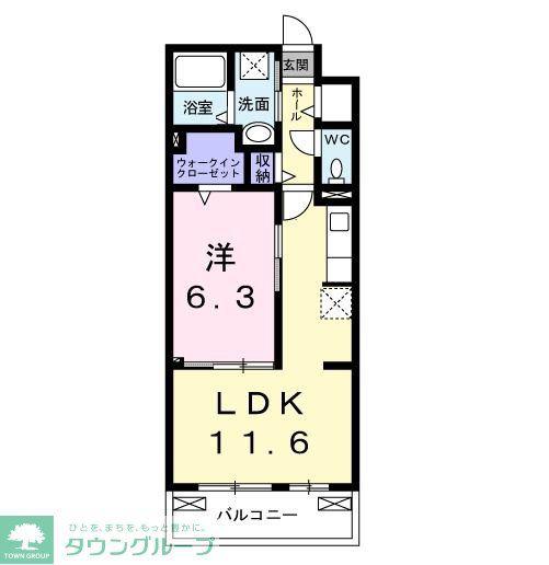 クオーレD(1LDK/3階)の間取り写真