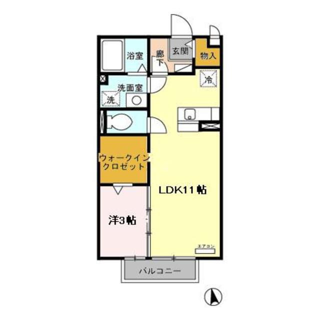 ヴィラソレイユ(1LDK/1階)の間取り写真