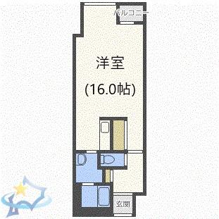 LC拾弐番館(1K/3階)の間取り写真