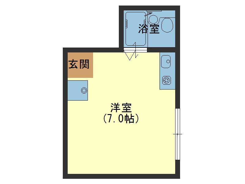 大宝小橋ロイヤルハイツ(ワンルーム/2階)の間取り写真