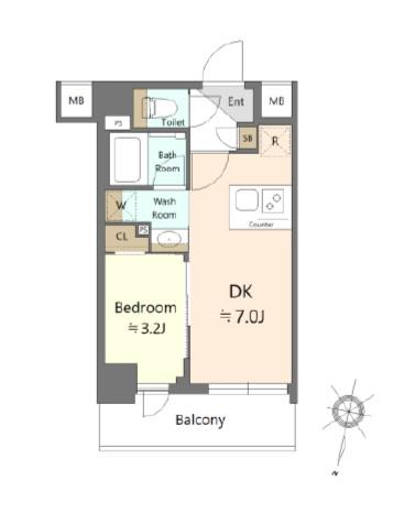 SHOKEN RESIDENCE西馬込(1K/5階)の間取り写真