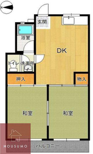 安井ビル(2DK/2階)の間取り写真