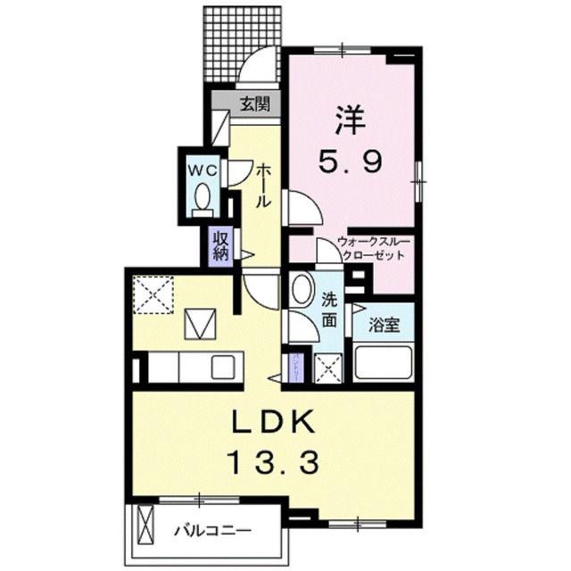 プレシャス ワン(1LDK/1階)の間取り写真