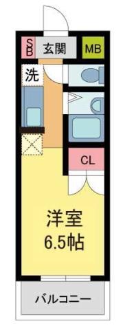 ハイツ北口(1K/2階)の間取り写真