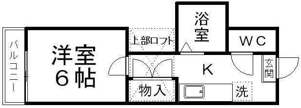 シャインスイック(1K/2階)の間取り写真