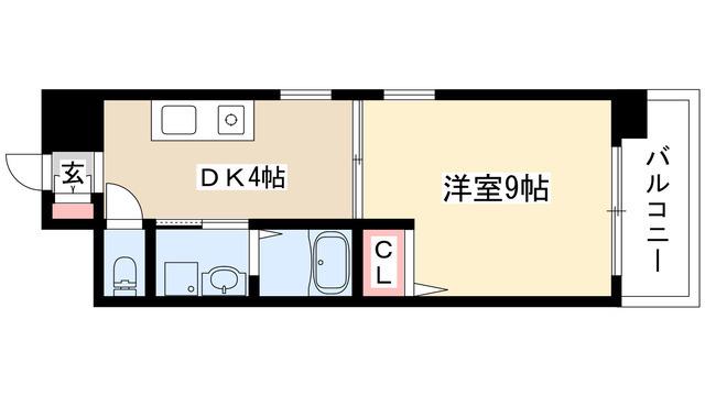 エクセルシオール栄(1DK/7階)の間取り写真