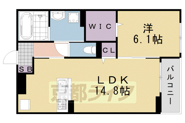ヴィラ シェリールII(1LDK/1階)の間取り写真
