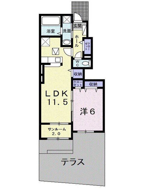 ガーデンハウス石井(1LDK/1階)の間取り写真